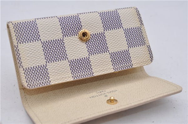 Authentic Louis Vuitton Damier Azur Multicles 4 Key Case Holder N60020 Box 6237E