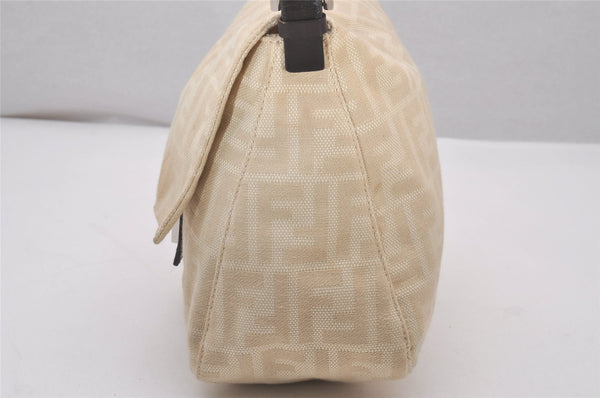 Authentic FENDI Zucca Mamma Baguette Shoulder Bag Canvas Leather Beige 6237I