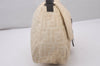 Authentic FENDI Zucca Mamma Baguette Shoulder Bag Canvas Leather Beige 6237I