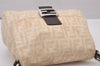 Authentic FENDI Zucca Mamma Baguette Shoulder Bag Canvas Leather Beige 6237I