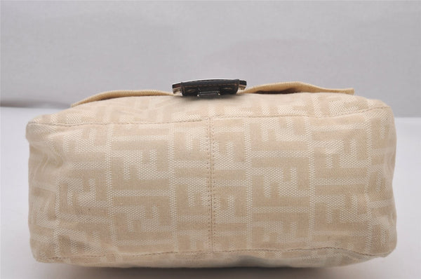 Authentic FENDI Zucca Mamma Baguette Shoulder Bag Canvas Leather Beige 6237I