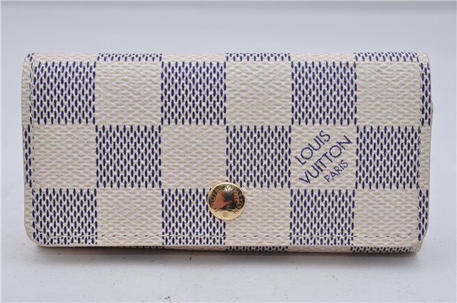 Authentic Louis Vuitton Damier Azur Multicles 4 Key Case Holder N60020 Box 6238E