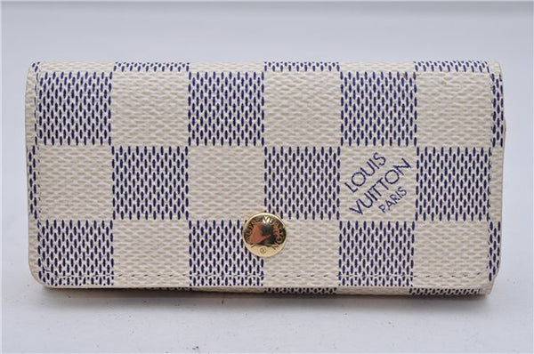 Authentic Louis Vuitton Damier Azur Multicles 4 Key Case Holder N60020 Box 6238E