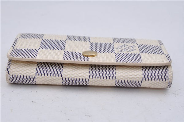 Authentic Louis Vuitton Damier Azur Multicles 4 Key Case Holder N60020 Box 6238E