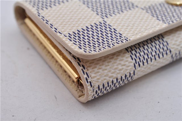 Authentic Louis Vuitton Damier Azur Multicles 4 Key Case Holder N60020 Box 6238E