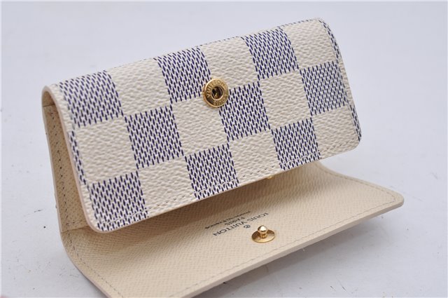 Authentic Louis Vuitton Damier Azur Multicles 4 Key Case Holder N60020 Box 6238E