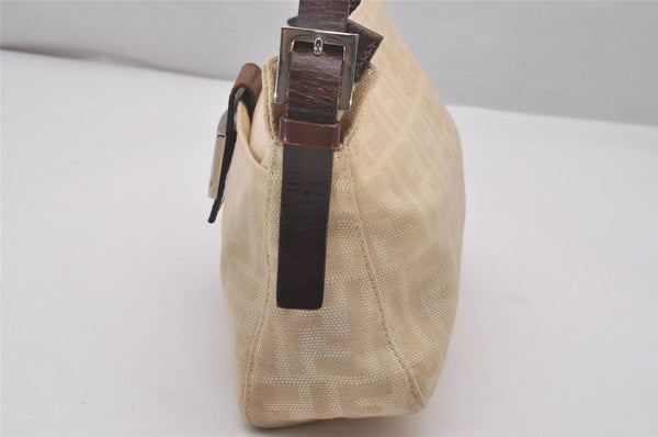Authentic FENDI Vintage Zucca Shoulder Hand Bag Purse Canvas Leather Beige 6238I