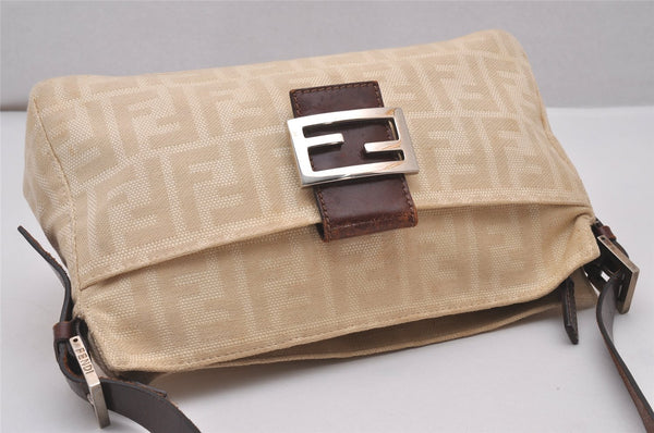 Authentic FENDI Vintage Zucca Shoulder Hand Bag Purse Canvas Leather Beige 6238I