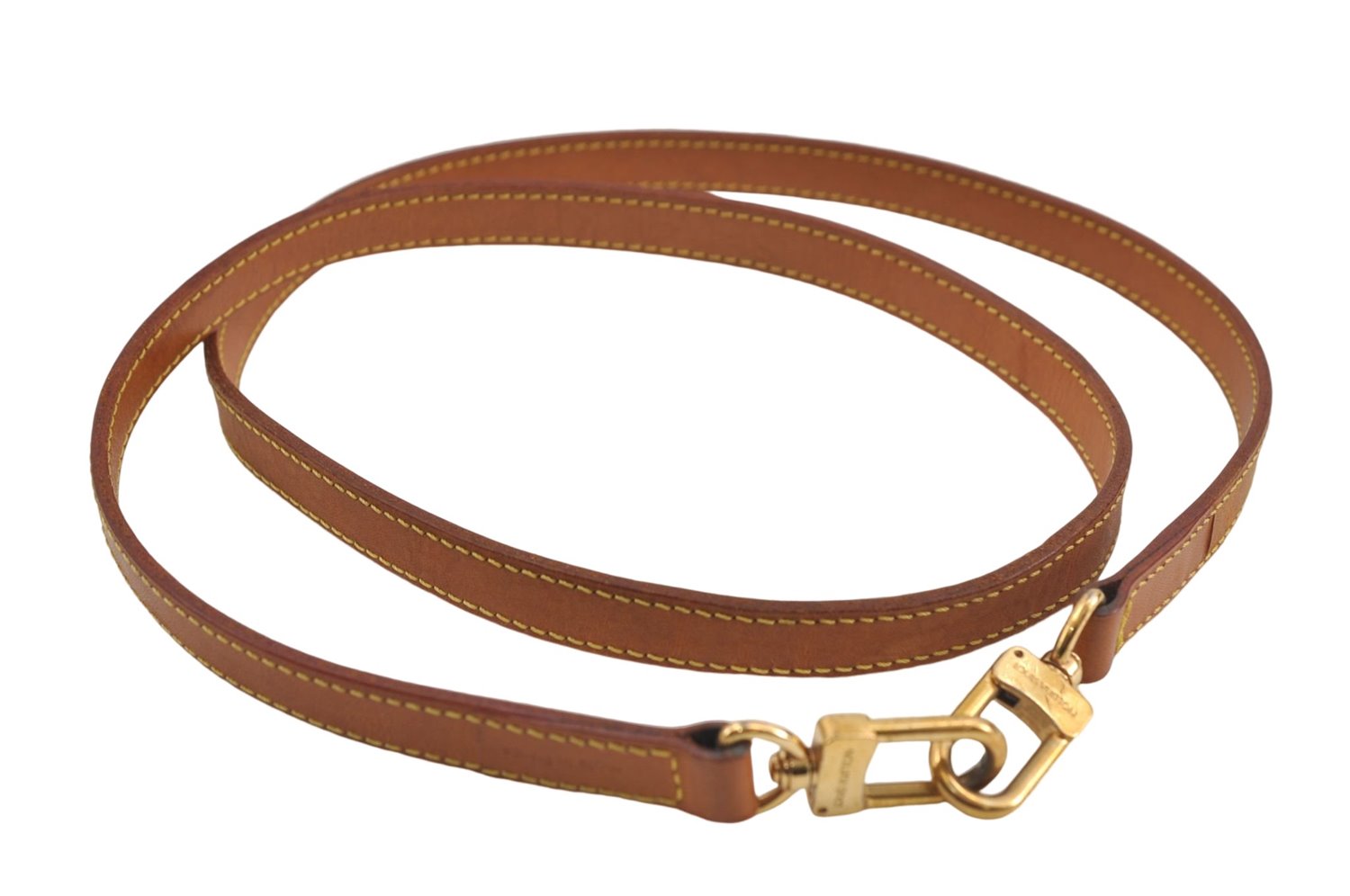 Authentic Louis Vuitton Leather Shoulder Strap Beige 46.5