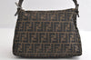 Authentic FENDI Zucca Mamma Baguette Shoulder Bag Canvas Leather Brown 6239I