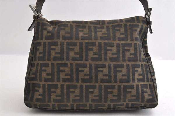 Authentic FENDI Zucca Mamma Baguette Shoulder Bag Canvas Leather Brown 6239I