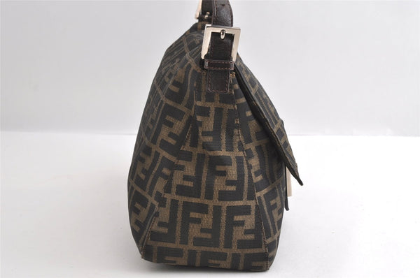 Authentic FENDI Zucca Mamma Baguette Shoulder Bag Canvas Leather Brown 6239I