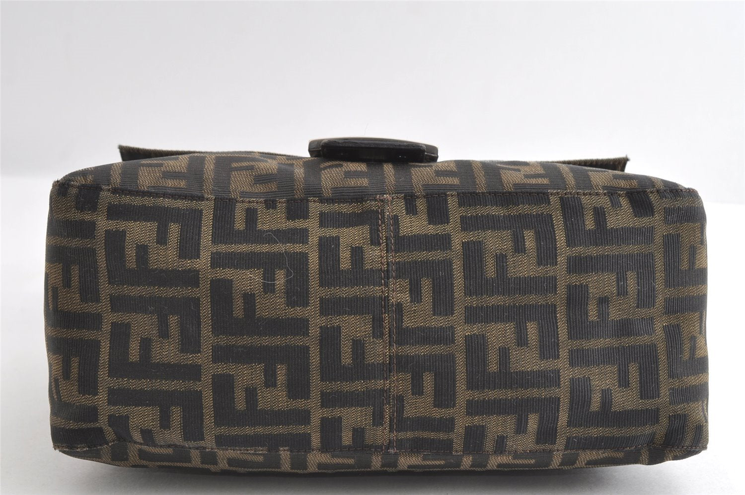 Authentic FENDI Zucca Mamma Baguette Shoulder Bag Canvas Leather Brown 6239I