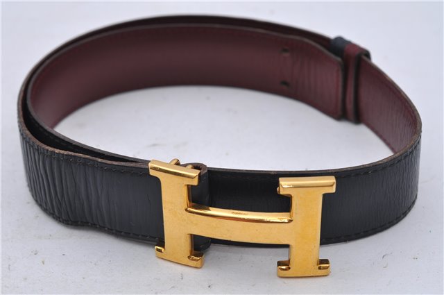 Authentic HERMES Ladies Leather Belt Reversible Size 65cm 25.6