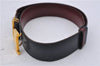 Authentic HERMES Ladies Leather Belt Reversible Size 65cm 25.6" Navy Red 6240C