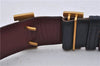 Authentic HERMES Ladies Leather Belt Reversible Size 65cm 25.6" Navy Red 6240C