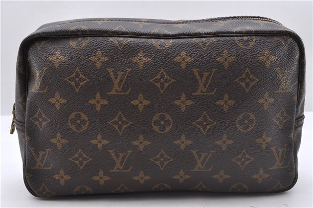 Auth Louis Vuitton Monogram Trousse Toilette 28 Clutch Hand Bag M47522 LV 6240D