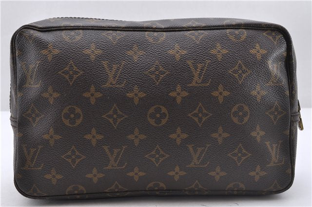 Auth Louis Vuitton Monogram Trousse Toilette 28 Clutch Hand Bag M47522 LV 6240D