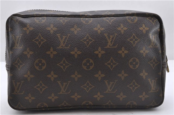 Auth Louis Vuitton Monogram Trousse Toilette 28 Clutch Hand Bag M47522 LV 6240D