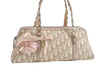 Authentic Christian Dior Trotter Romantic Hand Bag PVC Suede Leather Beige 6240I