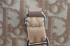 Authentic Christian Dior Trotter Romantic Hand Bag PVC Suede Leather Beige 6240I