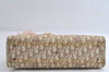 Authentic Christian Dior Trotter Romantic Hand Bag PVC Suede Leather Beige 6240I