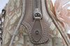 Authentic Christian Dior Trotter Romantic Hand Bag PVC Suede Leather Beige 6240I