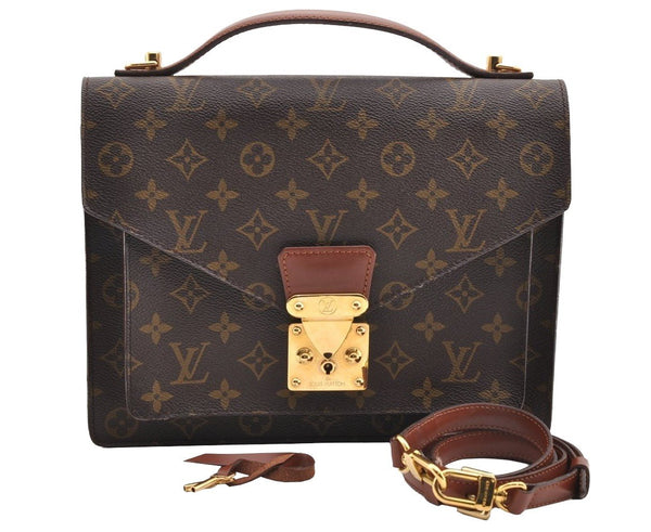 Authentic Louis Vuitton Monogram Monceau 2Way Shoulder Hand Bag M51185 LV 6241I