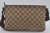 Auth GUCCI Web Sherry Line Shoulder Bag GG Canvas Leather 189749 Brown 6243I