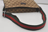 Auth GUCCI Web Sherry Line Shoulder Bag GG Canvas Leather 189749 Brown 6243I