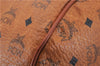 Authentic MCM Visetos Leather Vintage Boston Bag Brown 6244D