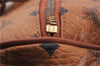 Authentic MCM Visetos Leather Vintage Boston Bag Brown 6244D