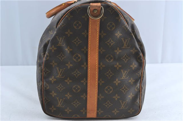 Auth Louis Vuitton Monogram Keepall Bandouliere 55 Boston Bag M41414 LV 6245B