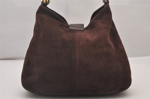 Authentic FENDI Vintage Shoulder Cross Body Bag Suede Leather Brown 6245I