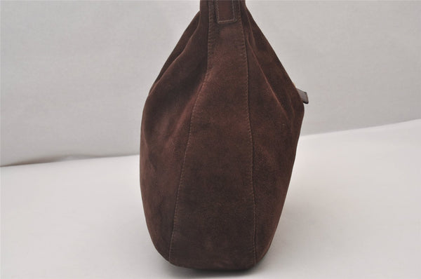 Authentic FENDI Vintage Shoulder Cross Body Bag Suede Leather Brown 6245I