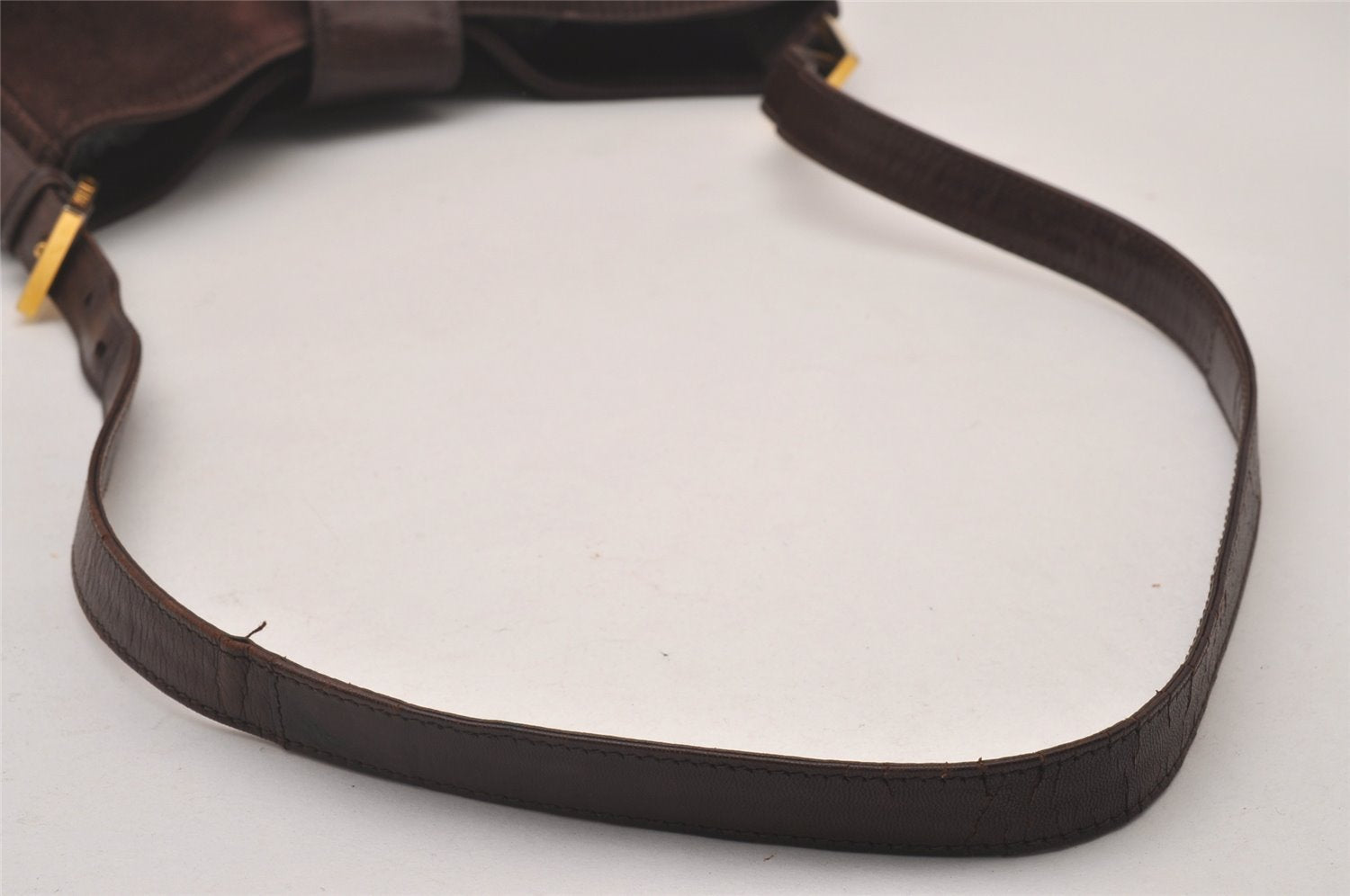 Authentic FENDI Vintage Shoulder Cross Body Bag Suede Leather Brown 6245I