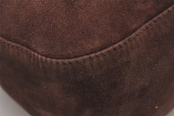 Authentic FENDI Vintage Shoulder Cross Body Bag Suede Leather Brown 6245I