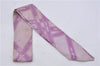 Authentic HERMES Twilly Scarf Bolduc Ribbon Pattern Silk Purple 6246C