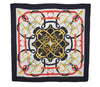 Authentic HERMES Carre 90 Scarf "Eperon d'or" Silk Navy 6251D