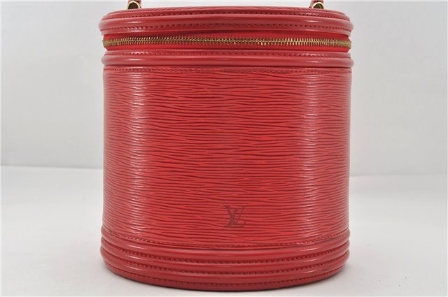Authentic Louis Vuitton Epi Cannes Red Cosmetic Hand Bag Purse M48037 LV 6251E
