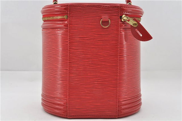 Authentic Louis Vuitton Epi Cannes Red Cosmetic Hand Bag Purse M48037 LV 6251E