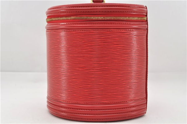 Authentic Louis Vuitton Epi Cannes Red Cosmetic Hand Bag Purse M48037 LV 6251E