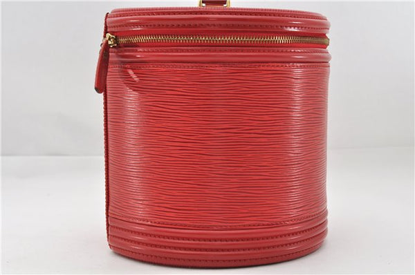 Authentic Louis Vuitton Epi Cannes Red Cosmetic Hand Bag Purse M48037 LV 6251E
