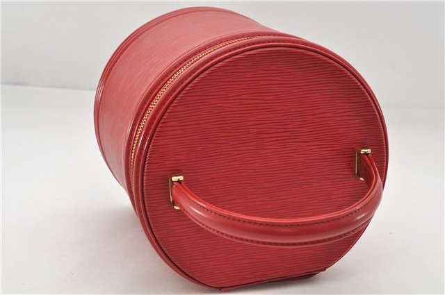 Authentic Louis Vuitton Epi Cannes Red Cosmetic Hand Bag Purse M48037 LV 6251E