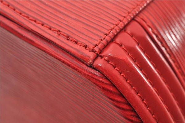 Authentic Louis Vuitton Epi Cannes Red Cosmetic Hand Bag Purse M48037 LV 6251E