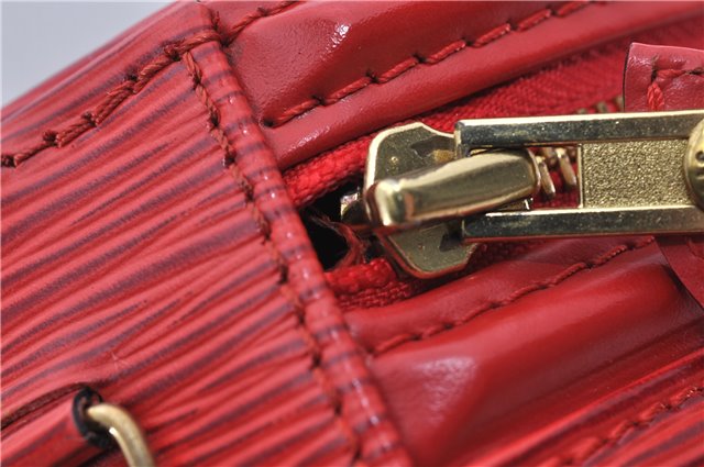 Authentic Louis Vuitton Epi Cannes Red Cosmetic Hand Bag Purse M48037 LV 6251E