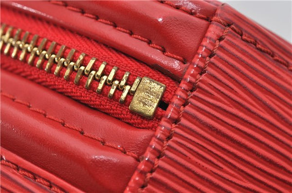 Authentic Louis Vuitton Epi Cannes Red Cosmetic Hand Bag Purse M48037 LV 6251E