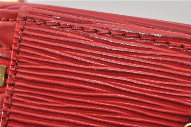 Authentic Louis Vuitton Epi Cannes Red Cosmetic Hand Bag Purse M48037 LV 6251E