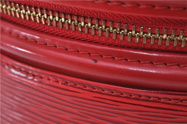 Authentic Louis Vuitton Epi Cannes Red Cosmetic Hand Bag Purse M48037 LV 6251E