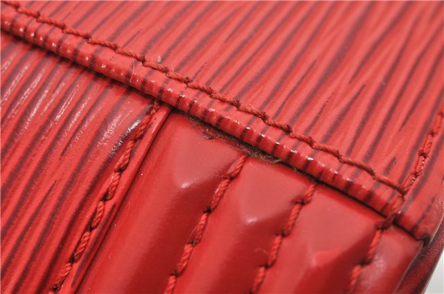 Authentic Louis Vuitton Epi Cannes Red Cosmetic Hand Bag Purse M48037 LV 6251E